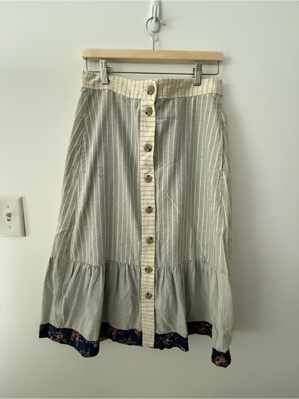 Madewell x The Denim Project Patchwork Midi Skirt